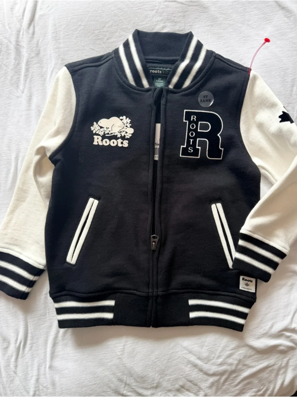 NWT Roots Kids 2.0 Awards Varsity Jacket | Black & White | Size 5T